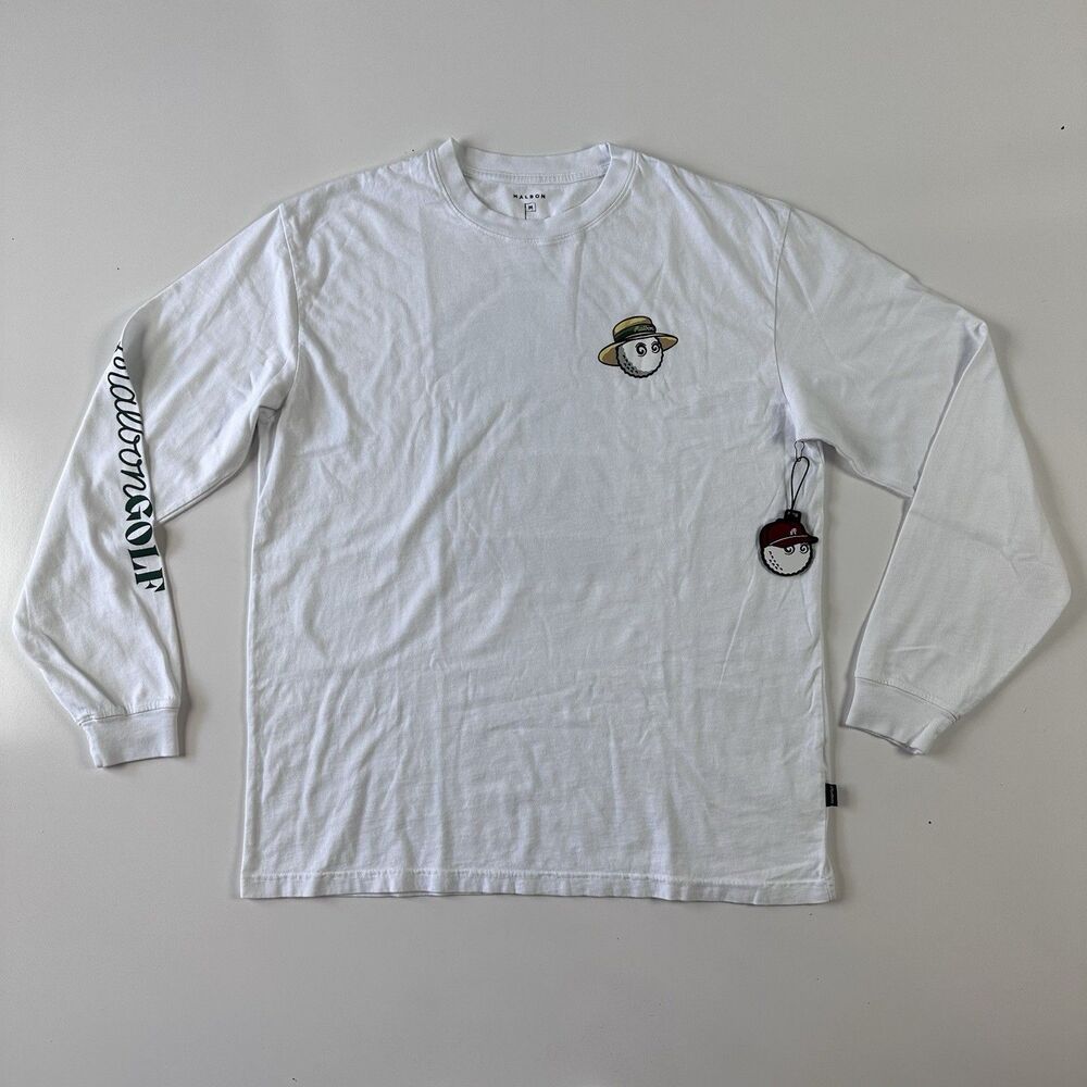 NEW Malbon Marina Long Sleeve Tee Shirt White Size Medium